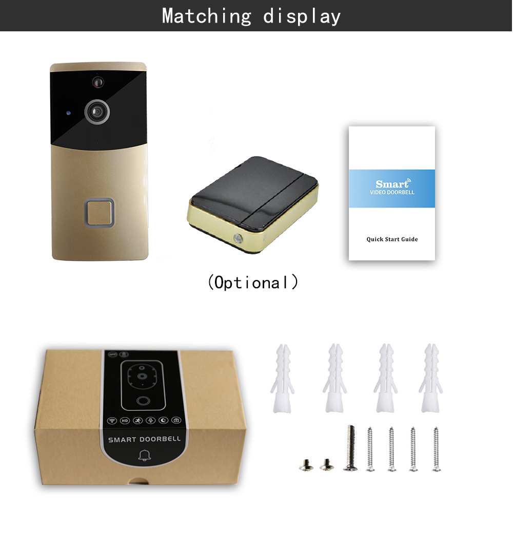 Danmini WF05 WIFI Wireless Video Intercom Doorbell APP Voice Intercom Low Power Standby - Black