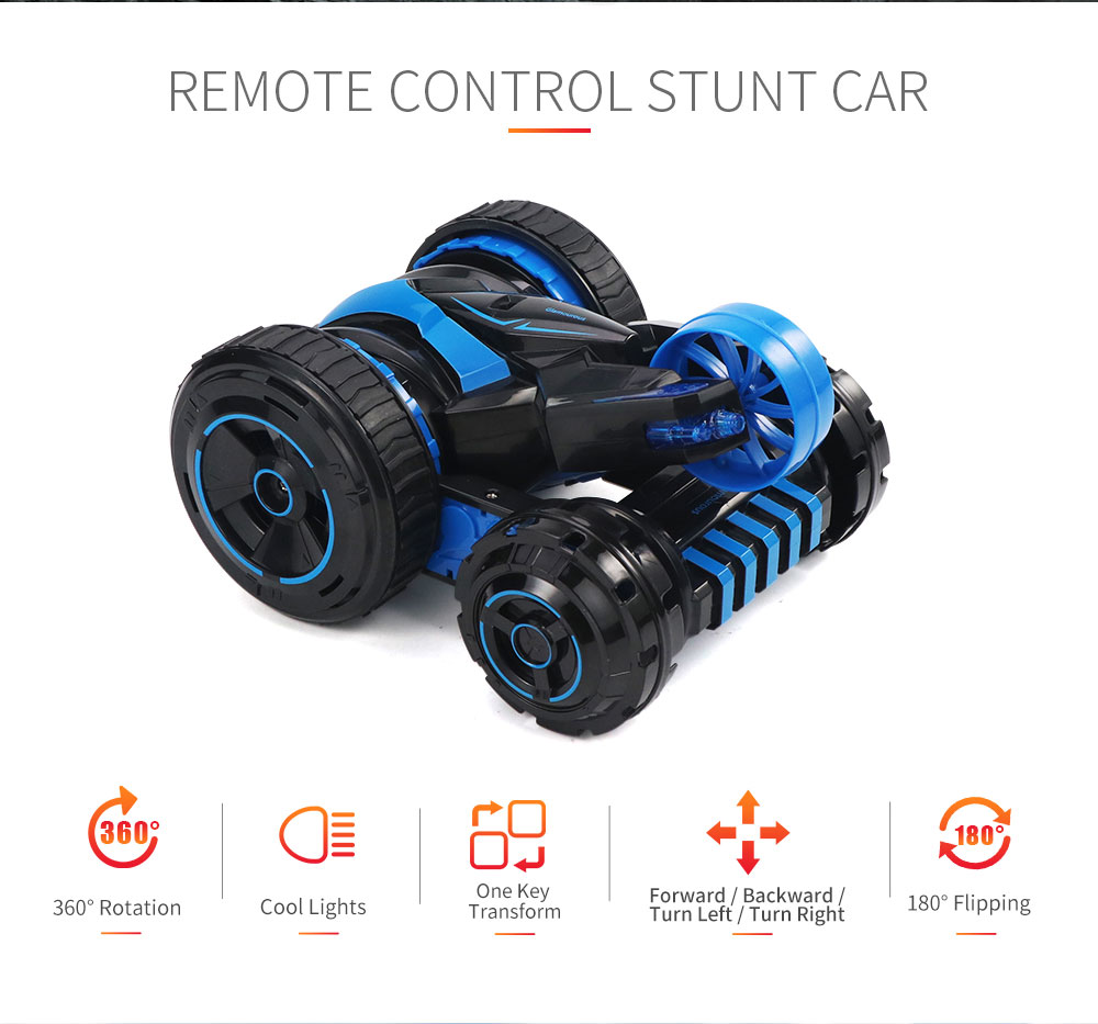 JJRC Q49 ACRO 2.4G 6CH RC Stunt Car Five-Wheel System 360 Degree Rotation with One Key Transform RTR - Red