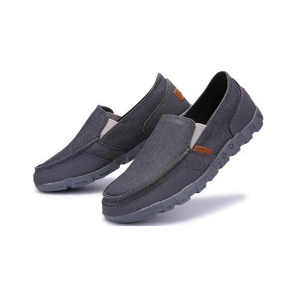 S1029 Men's Casual Canvas Shoes (Comfortable Rubber Sole Flats Size EU39) - Gray