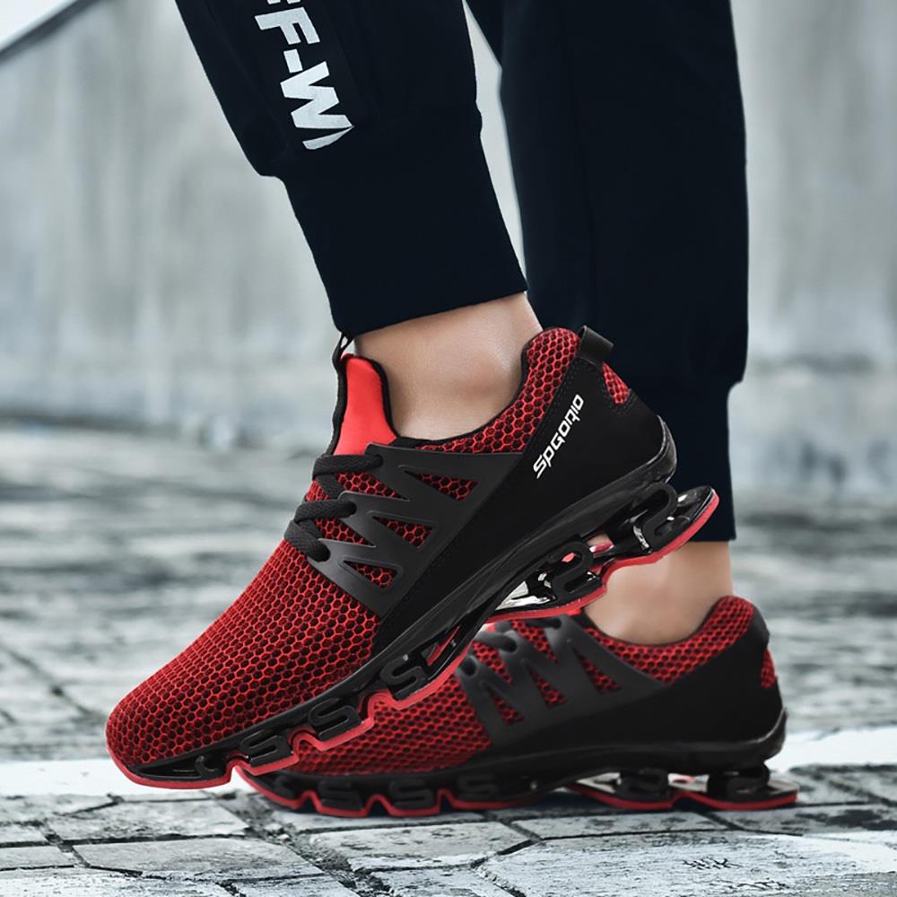 TK10 Men's Casual Outdoor Tennis Sneakers (Breathable Comfortable Color Running Shoes Size EU39.5) - Red