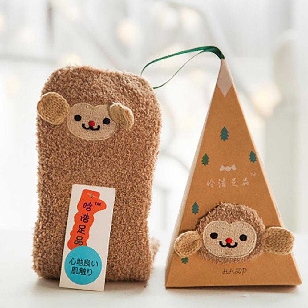 Christmas Cartoon Cotton Socks - Monkey Pattern