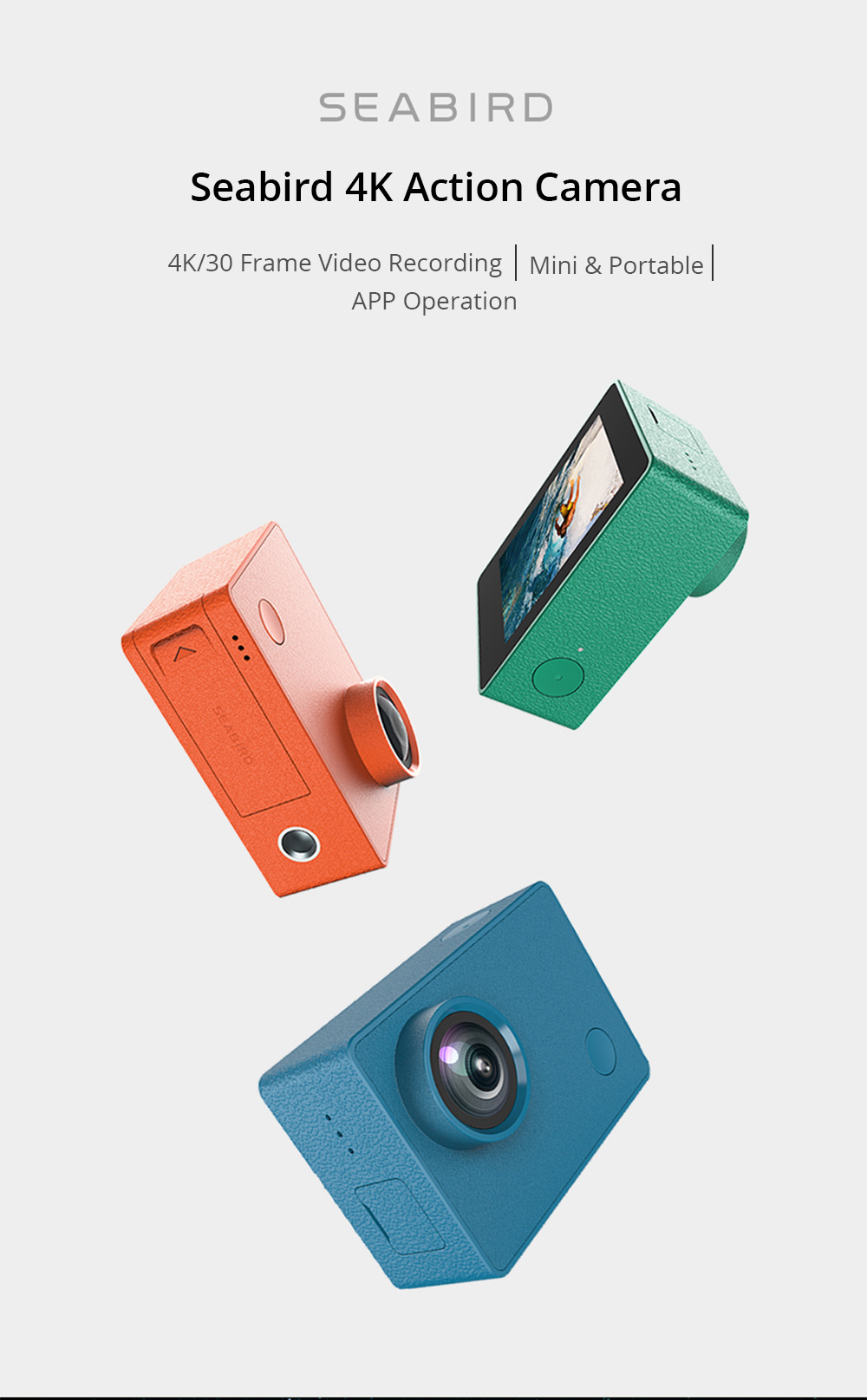 Xiaomi Mijia Seabird 4K Sport Camera 2.01M 4K/30fps Support SDIO3.0 - Blue