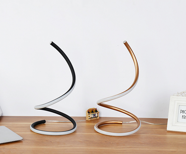 FUMAT Nordic Modern Table Lamp - Creative S Pattern Design (Warm Light Silver)