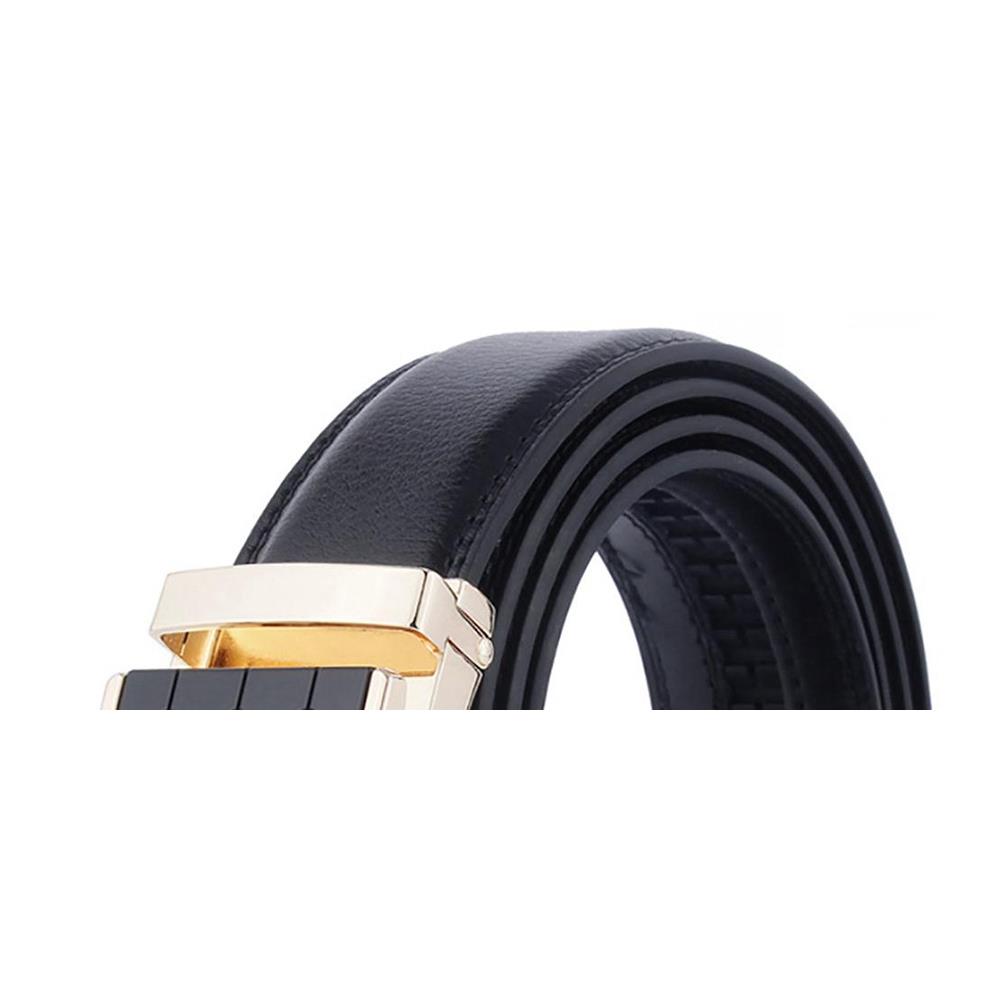 ZD39 Men's Genuine Leather Belt - Gold Buckle