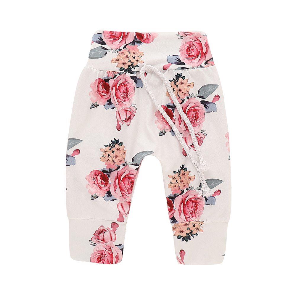 HZ6002 Kids Girls Pocket Printed Lycra Cotton Long-sleeve Hoodie + Trousers Two-piece Set Size 70 - White