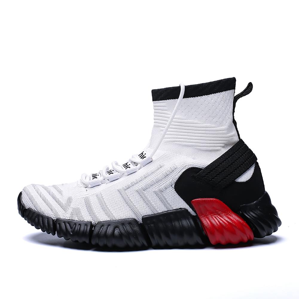 Men Outdoor Tennis Shoes Running Shoes Mesh Casual Shoes Flying Woven Upper Size EU 39.5 - White