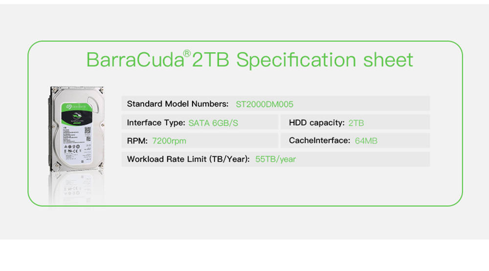 Seagate ST2000DM005 2TB Desktop HDD Internal Hard Drive 3.5 Inch 7200 RPM SATA 6Gb/s 64MB Cache Memory - Silver