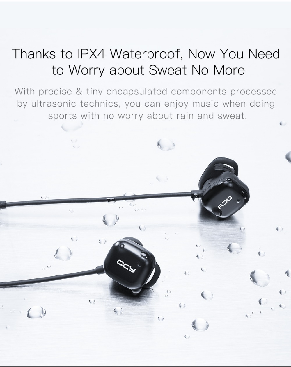 QCY M1 Pro AptX HiFi Wireless Bluetooth Magnet Earphones Sports IPX4-resistant - White