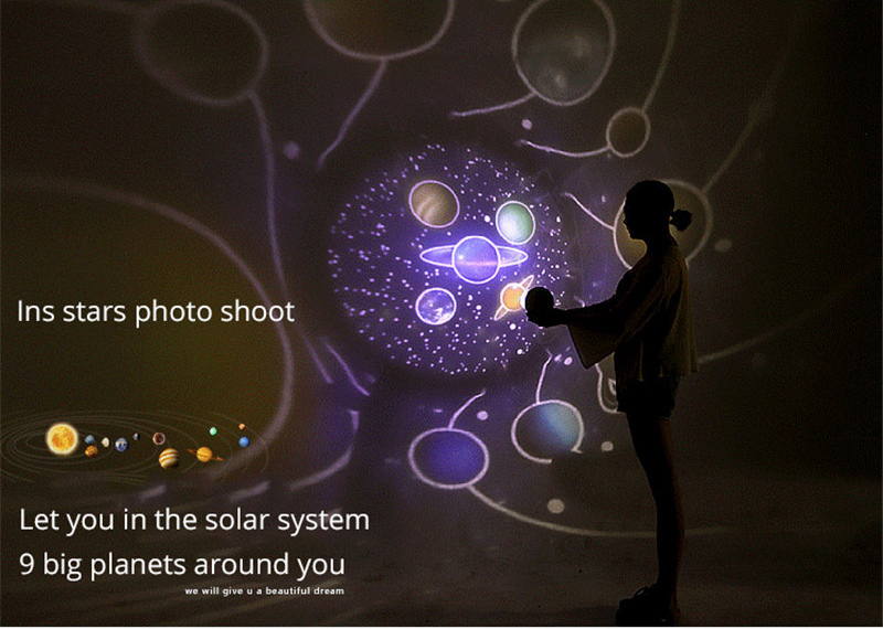 FUMAT Colorful Ambient Projector Lamp LED Night Light Colorful Sky Starry - Multi-color