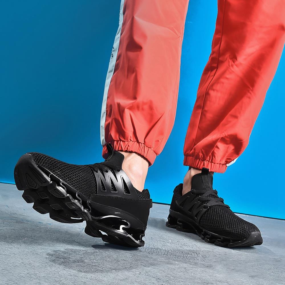 TK10 Men's Casual Outdoor Tennis Sneakers (Breathable Comfortable Color Running Shoes Size EU39.5) - Black