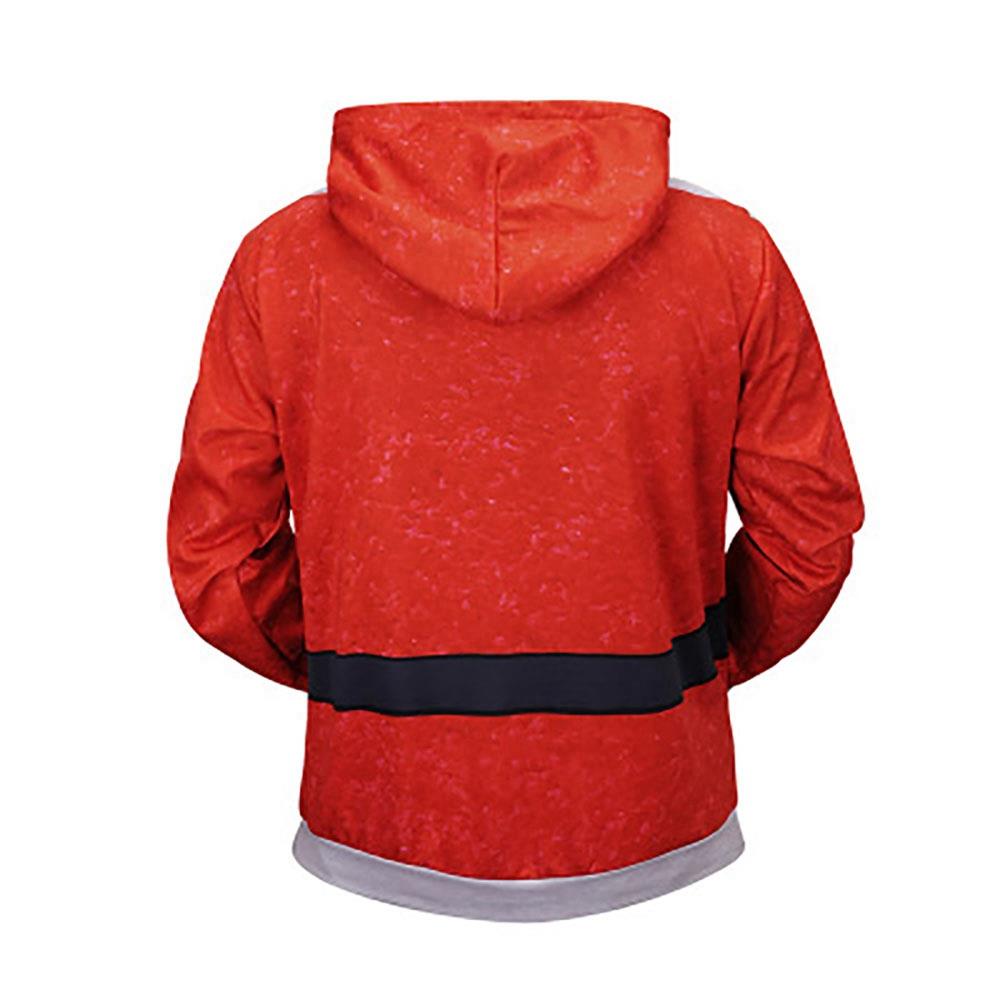 Men's Christmas Series 3D Printed Santa Claus Belt Pattern Hoodie (Hooded Pullover Sweatshirt Size M) - Red