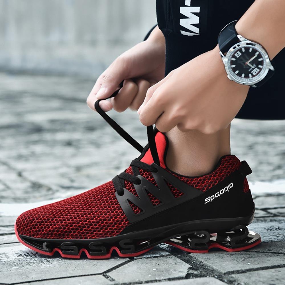 TK10 Men's Casual Outdoor Tennis Sneakers (Breathable Comfortable Color Running Shoes Size EU39.5) - Red