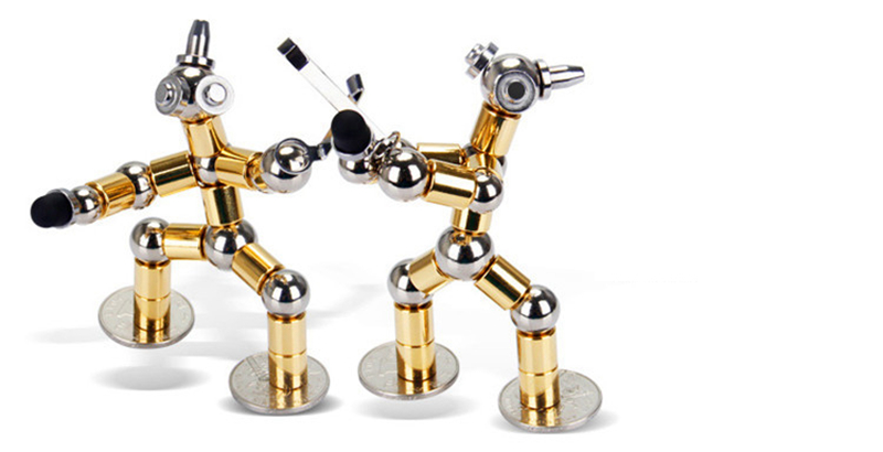 Magnetic Pen Metal Magical Neutral Pressure Reduction Signature Multi-functional Creative Pen - Silver