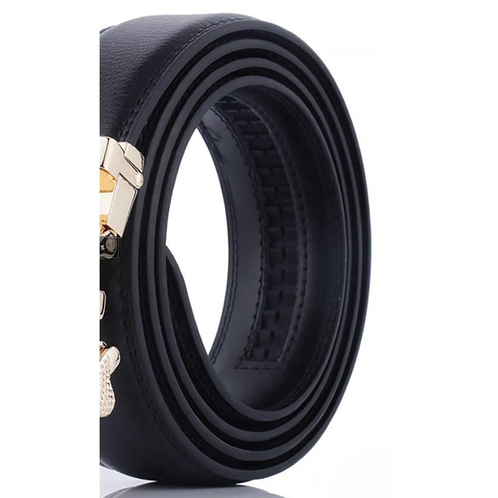 ZD39 Men's Genuine Leather Belt - Gold Buckle