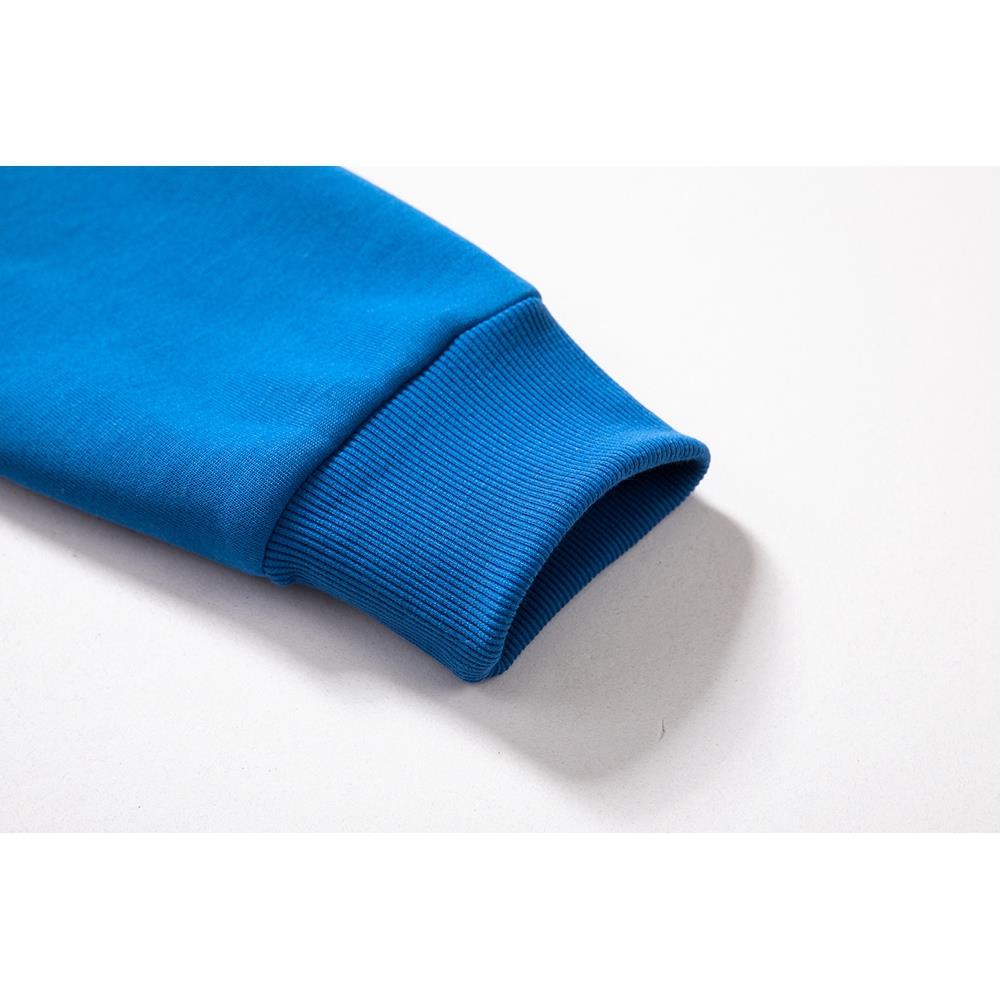 WY30 Men's Autumn Casual Irregular Loose Hoodie (Color Block Cotton Sweatshirt Size M) - Blue