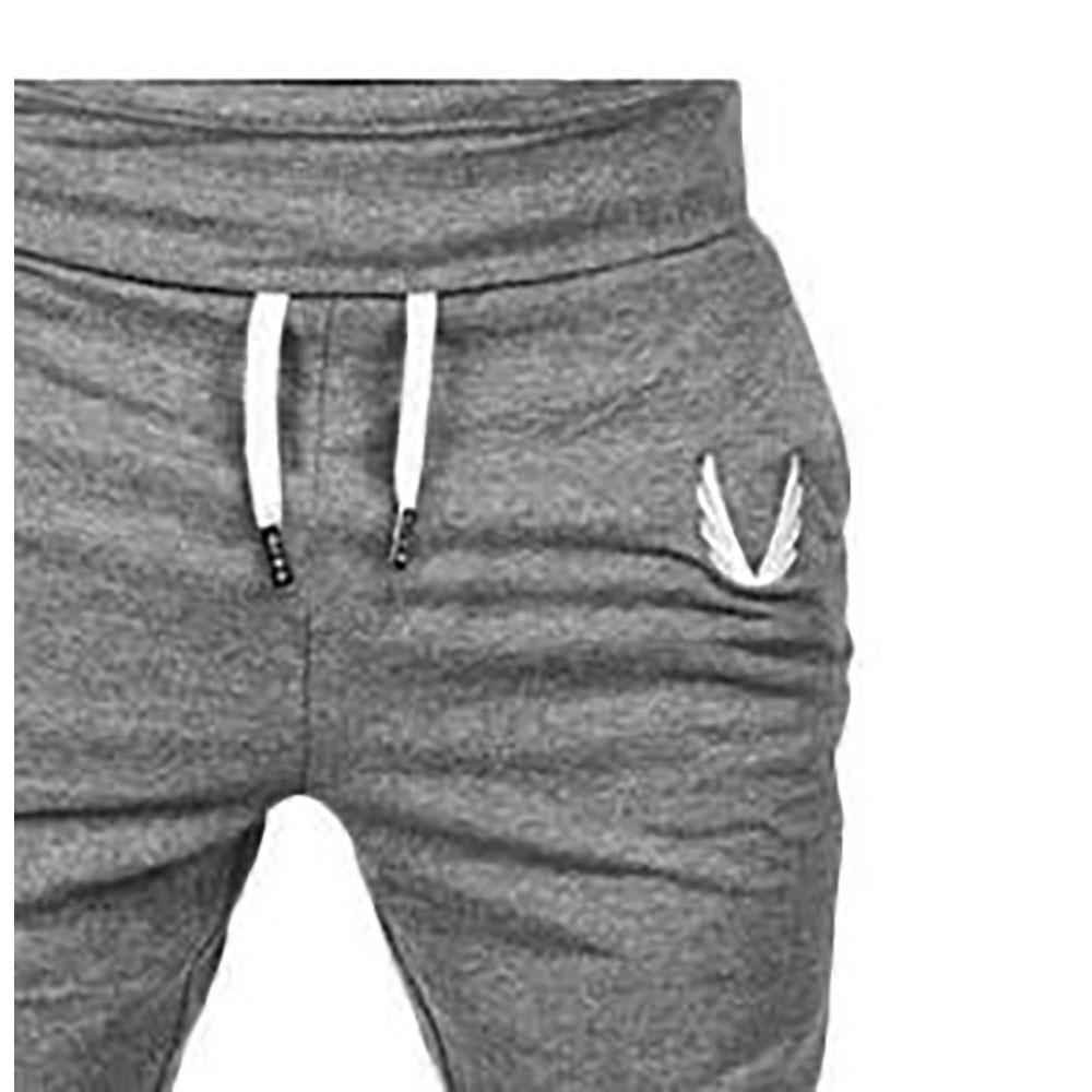 Men's Casual Sports Pants Elastic Trousers (Size XL) - Dark Gray