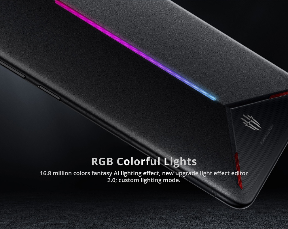 Nubia Red Magic Mars 6.0 Inch 4G LTE Gaming Smartphone Snapdragon 845 6GB 64GB 16.0MP Rear Camera Android 9.0 Type-C Touch ID OTG - Black