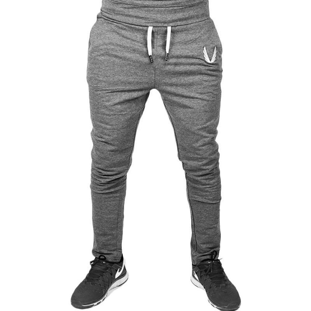 Men's Casual Sports Pants Elastic Trousers (Size XL) - Dark Gray
