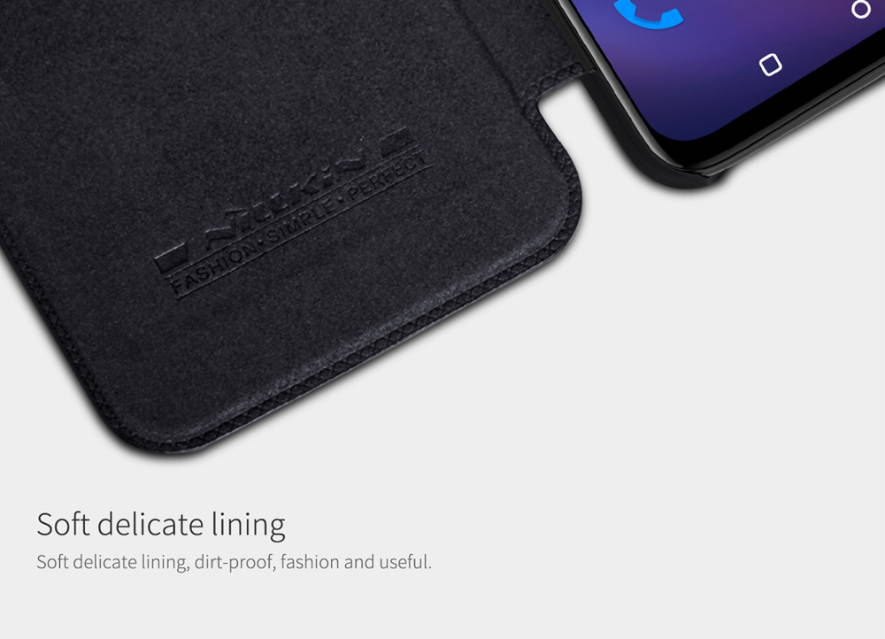NILLKIN Protective Leather Phone Case for Oneplus 6T Protective Back Cover - Black