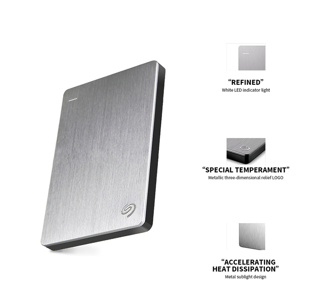Seagate STDR4000301 Backup Plus Slim 4TB Portable External Hard Drive 2.5 Inch USB 3.0 Interface For Desktop Laptop - Silver