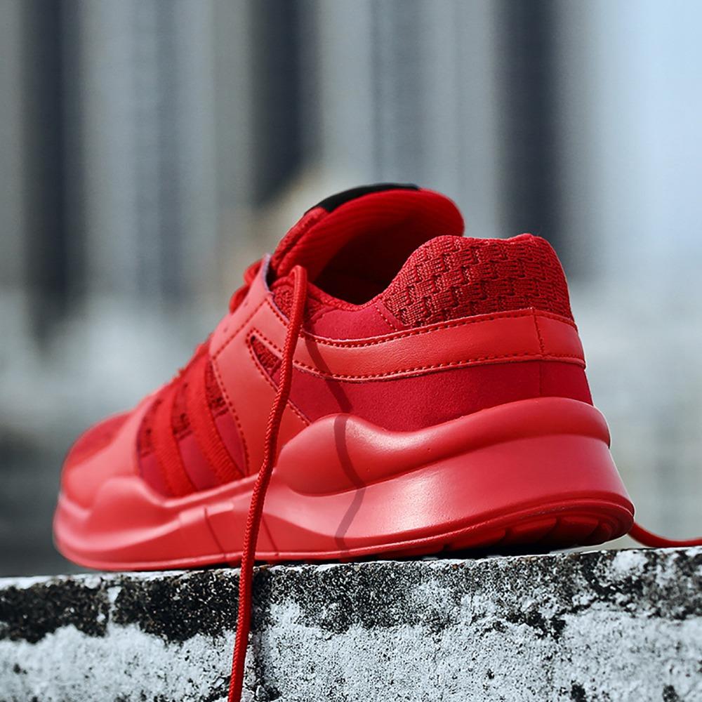 Men's Casual Outdoor Tennis Sneakers(Flying Woven Upper Running Shoes Size EU39.5) - Red