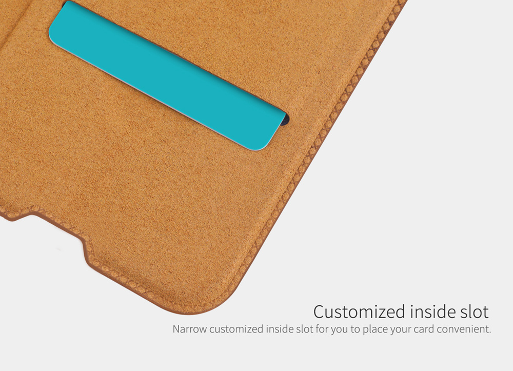 NILLKIN Protective Leather Phone Case for Oneplus 6T Protective Back Cover - Black