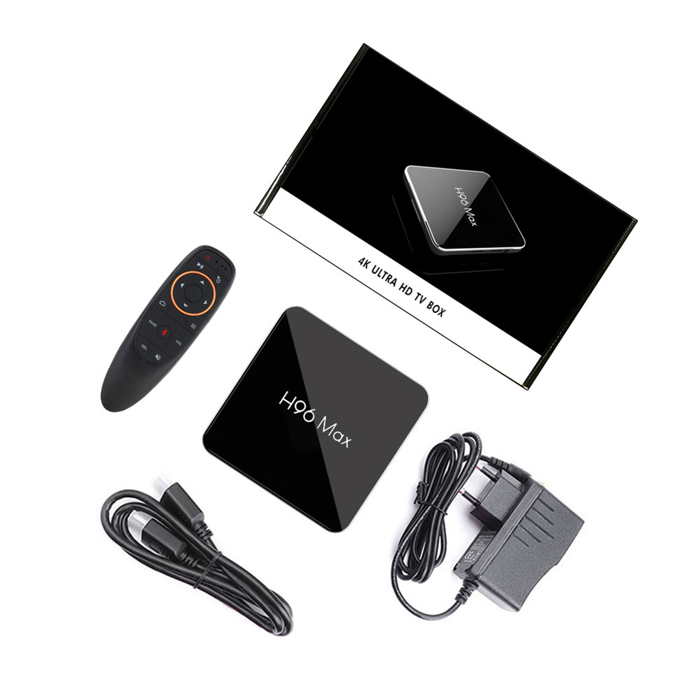 H96 MAX X2 Amlogic S905X2 Android 8.1 4GB DDR4 64GB eMMC TV Box with Voice Remote Dual Band WiFi LAN Bluetooth USB3.0 HDMI