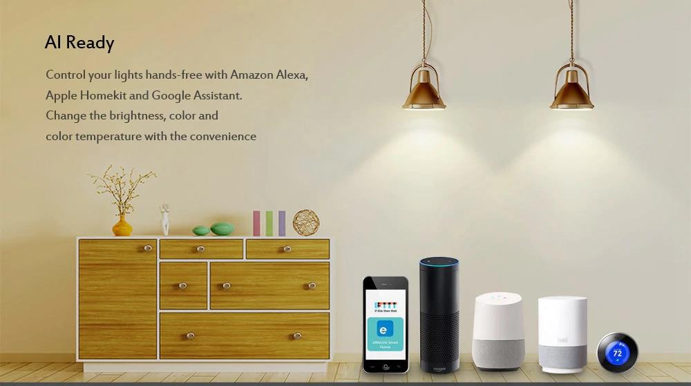 Xiaomi Yeelight YLDP06YL Smart Light Bulb APP Control Works with Amazon Alexa 10W RGB E26 16 Million Colors - White