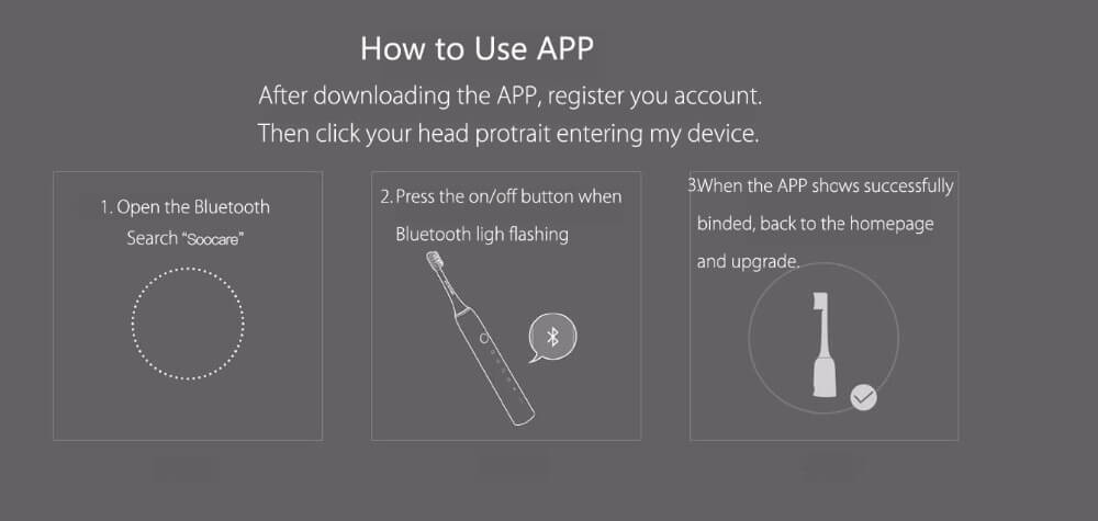 Xiaomi Soocare X3 Smart Electric Toothbrush Charge Wireless Waterproof Bluetooth with APP Control - Black