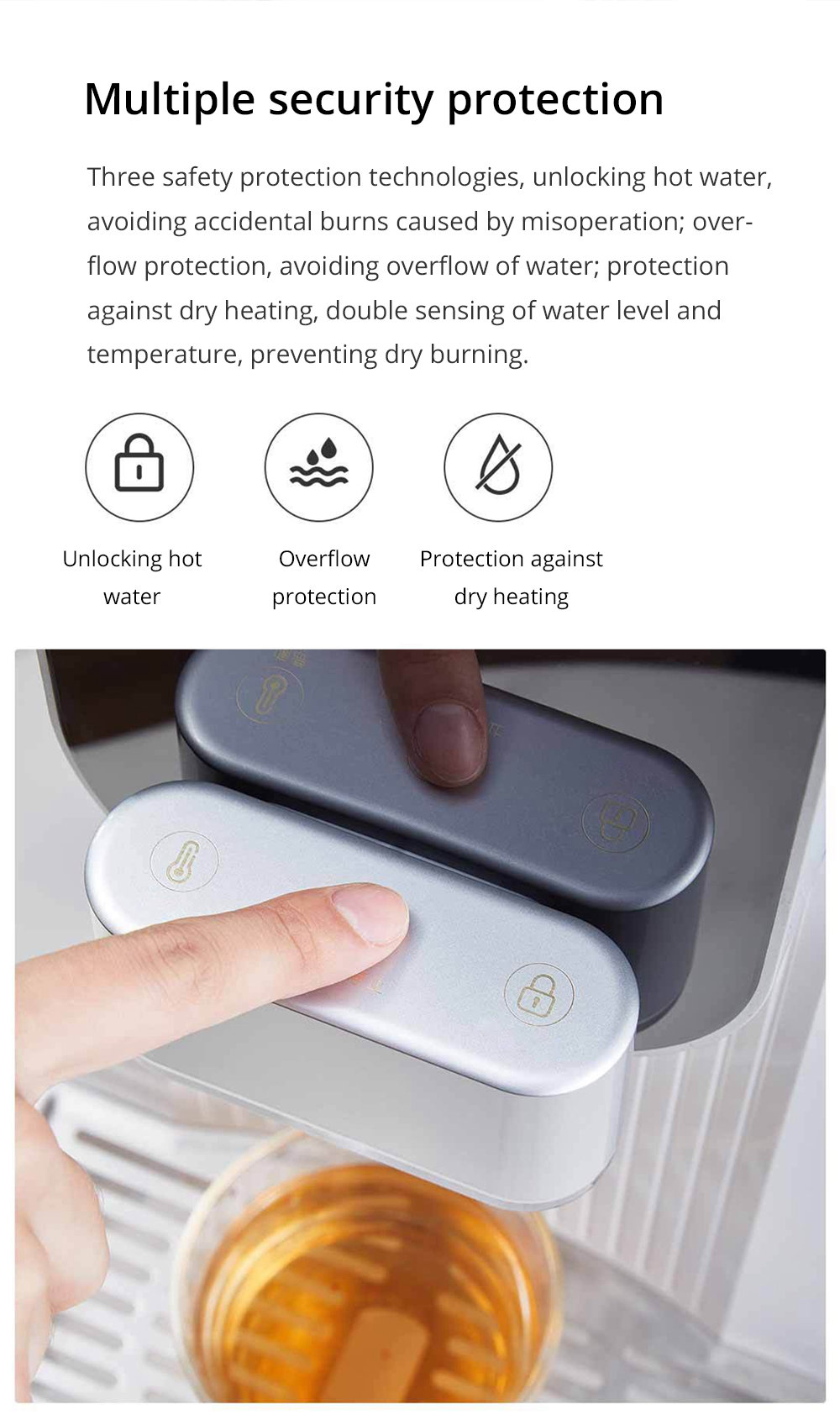 Xiaomi JIMMY Smart Water Purifier Desktop Installation-free Version Four Stages Filtration TDS Detection System 7-Levels Water Temperature - White