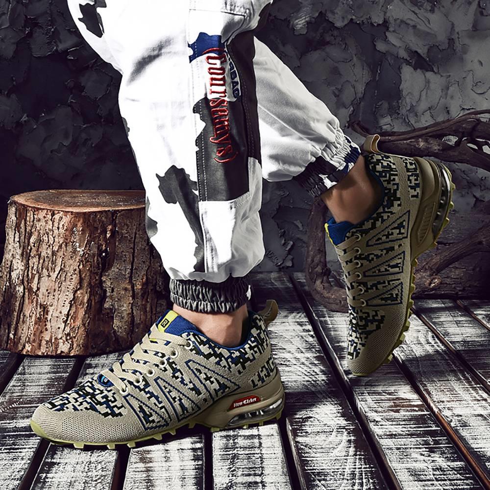 Men Outdoor Mountaineering Mesh Shoes Casual Flying Woven Shoes EU 39.5 - Camouflage Blue