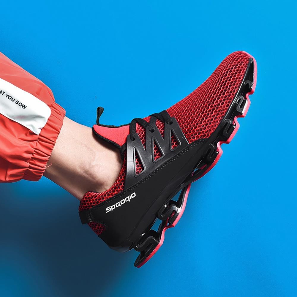TK10 Men's Casual Outdoor Tennis Sneakers (Breathable Comfortable Color Running Shoes Size EU39.5) - Red