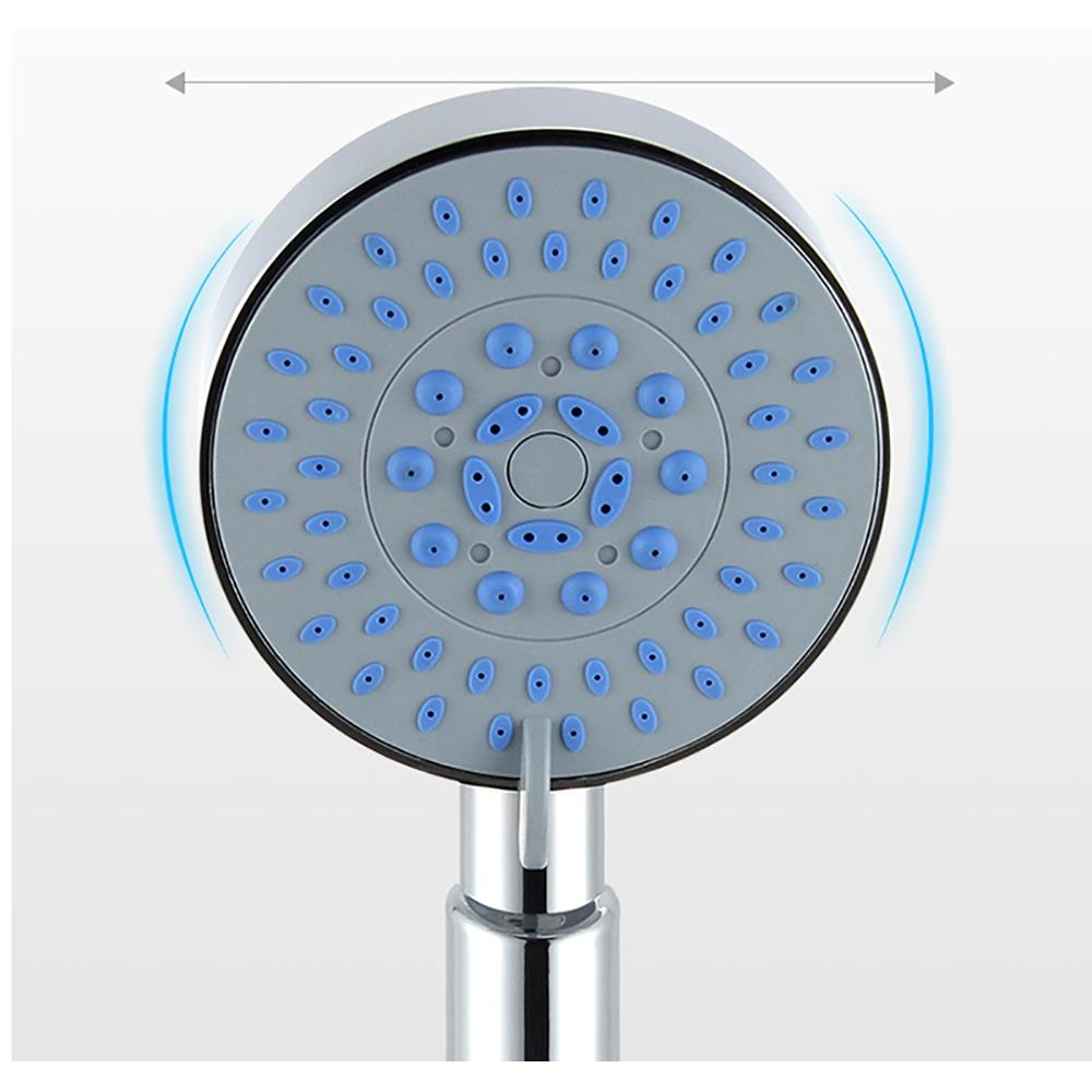 Five Function Silica Gel Holes Shower Head Water Saving With Chrome Rainfall Round Handheld