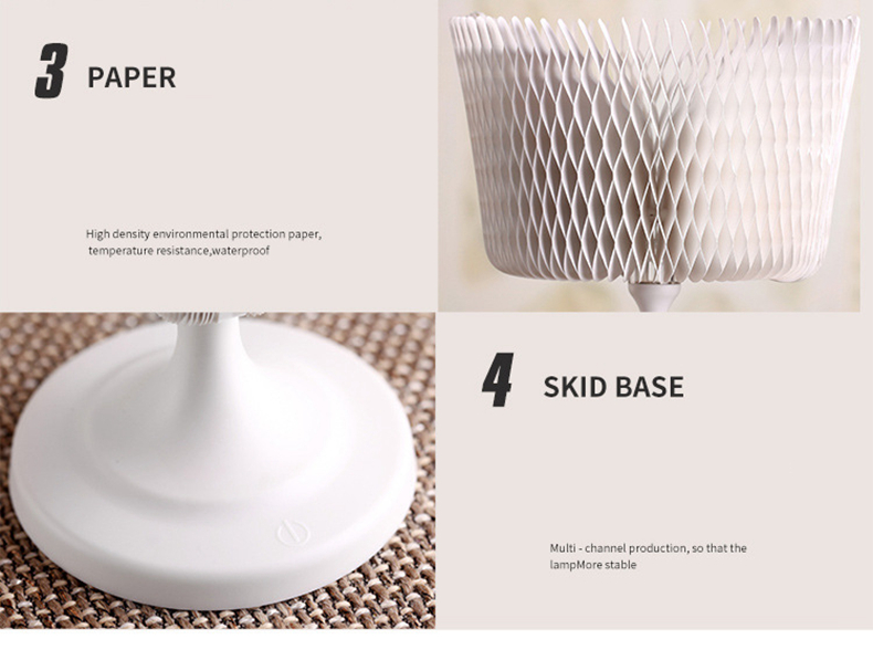 FUMAT Mini LED Table Lamp USB Rechargeable Folding Book Light for Creative Gift Novelty Bedroom Night Light - White