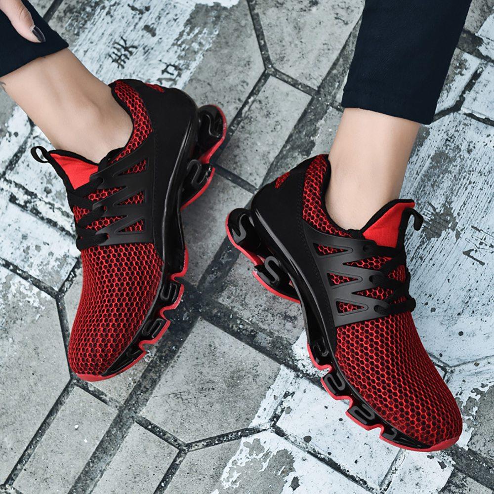 TK10 Men's Casual Outdoor Tennis Sneakers (Breathable Comfortable Color Running Shoes Size EU39.5) - Red