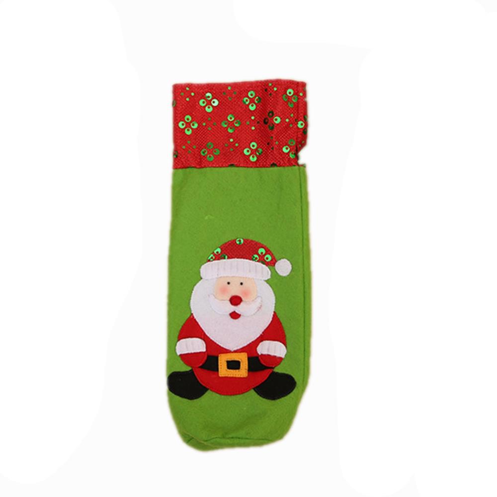 Christmas Wine Bottle Bags Gifts Champagne Sequins Bags - Santa Claus
