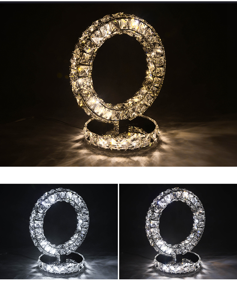 FUMAT Nordic Modern Crystal Glass Table Lamp Round Glaucous Color (Dia 26CM)