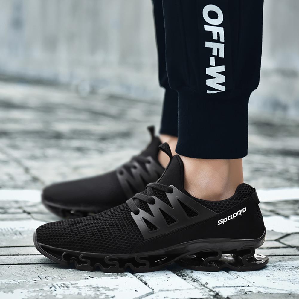 TK10 Men's Casual Outdoor Tennis Sneakers (Breathable Comfortable Color Running Shoes Size EU39.5) - Black