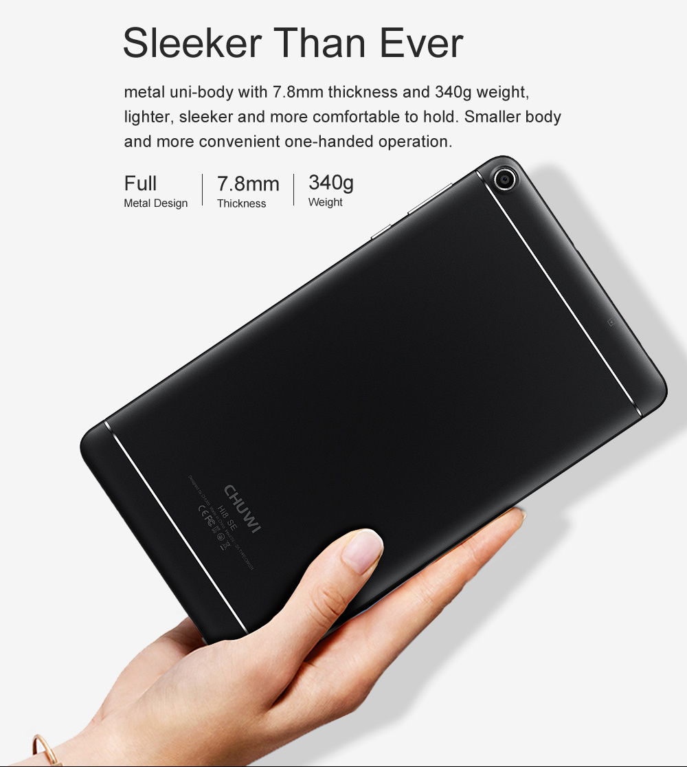 Chuwi HI8 SE Tablet PC MTK8735 Quad Core 8.0" IPS 1920*1200 2GB RAM 32GB ROM Android 8.0 - Black