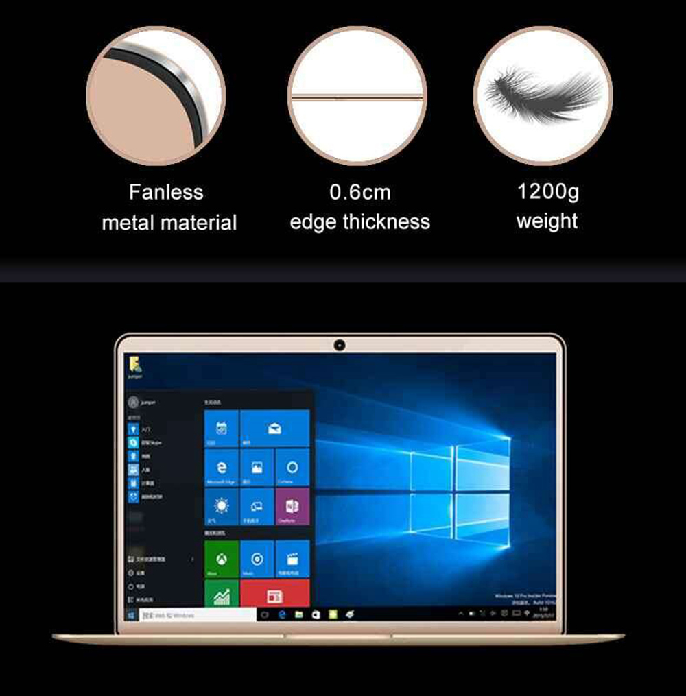 YEPO 737A Laptop Intel Apollo Lakke J3455 Quad Core 13.3 Inch IPS 1920*1080 6GB RAM 256GB SSD Windows 10 - Gold