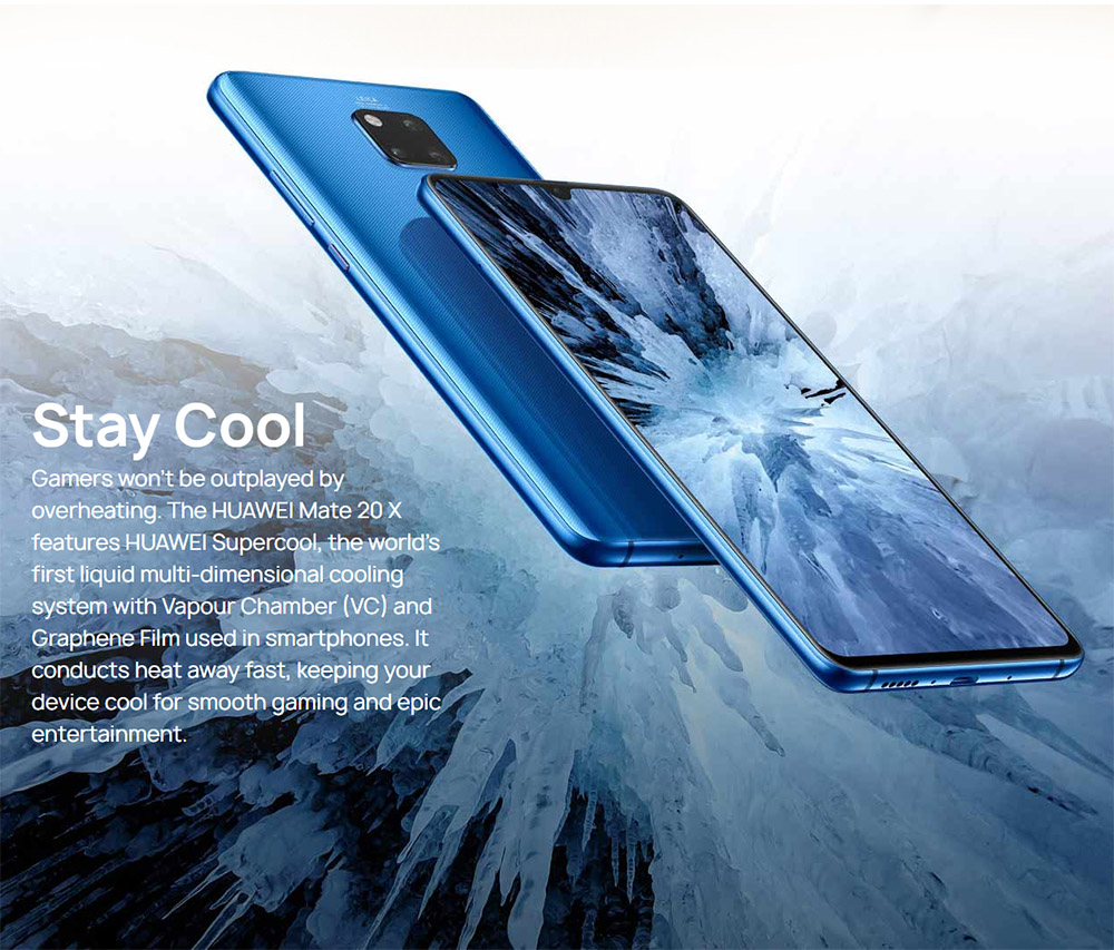HUAWEI Mate 20 X 7.2 Inch 4G LTE Smartphone Kirin 980 6GB 128GB 40.0MP+20.0MP+8.0MP Triple Rear Cameras Android 9.0 NFC IR Remote Control Touch ID - Phantom Silver
