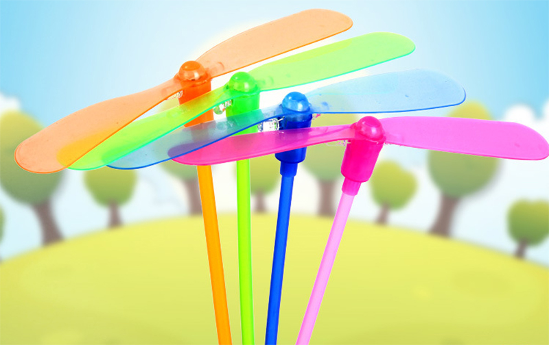 Children Kids LED Night Lighting Bamboo Dragonfly Funny Outdoor Fly Toys Glowing Bamboo-copter Flashing Gifts