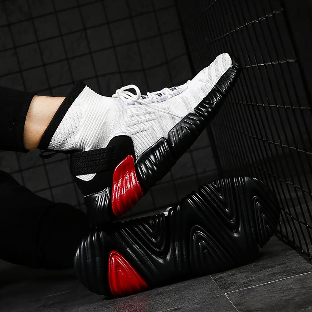 Men Outdoor Tennis Shoes Running Shoes Mesh Casual Shoes Flying Woven Upper Size EU 39.5 - White