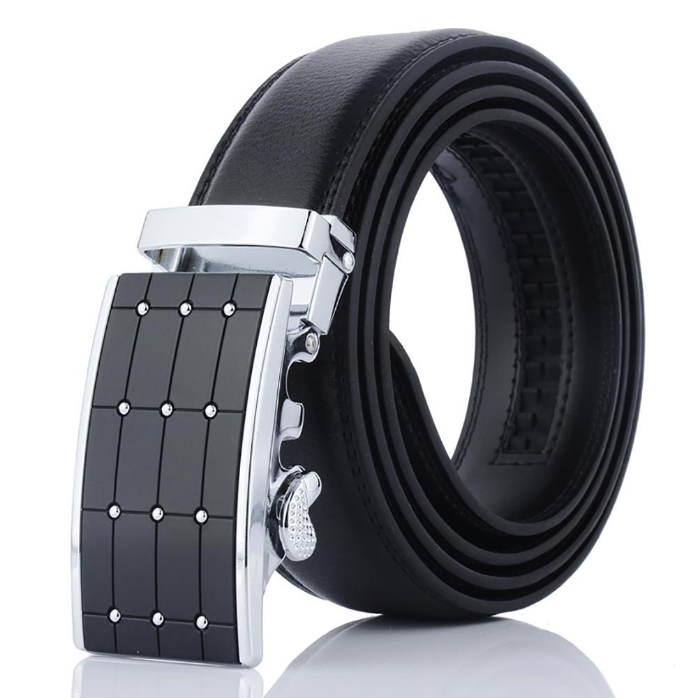 ZD39 Men's Genuine Leather Belt - Silver Buckle