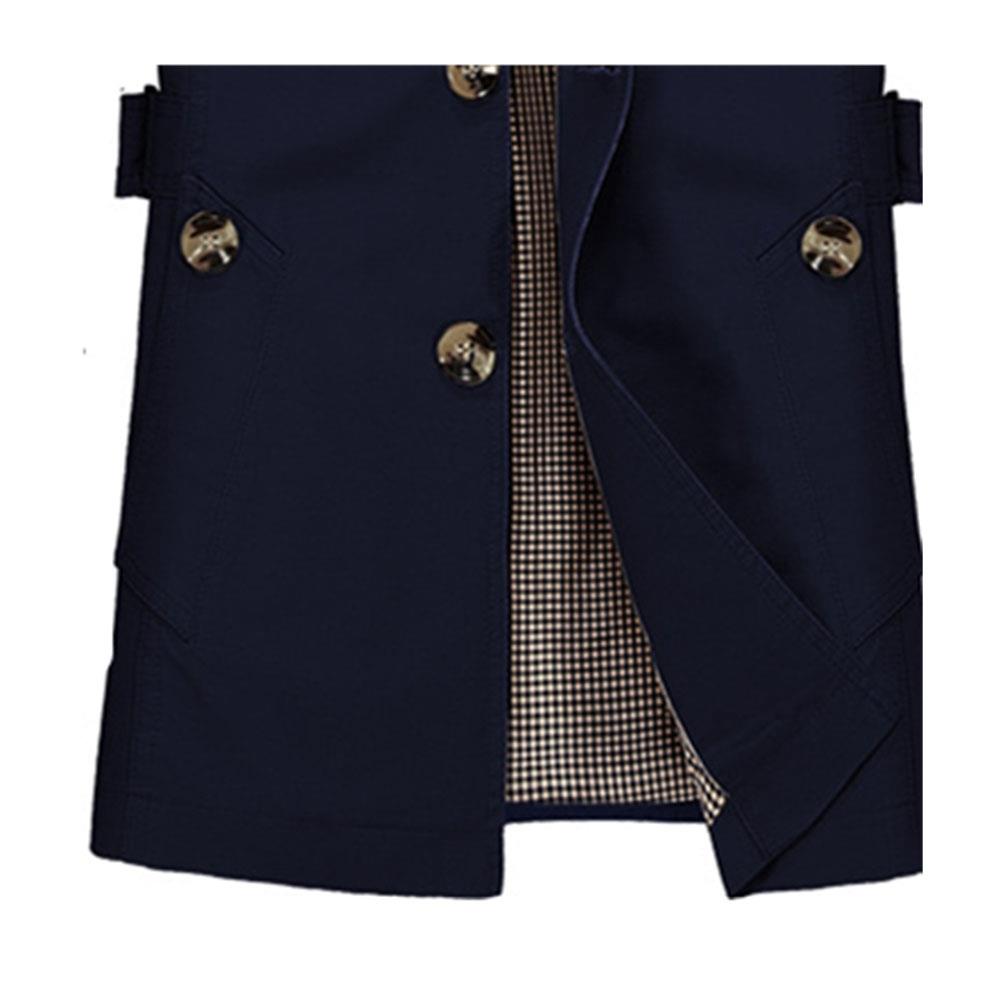 CA1306 Men's Autumn Winter Casual Windbreaker (Leisure Cotton Jackets Outerwear Trench Coat Size L) - Dark Blue