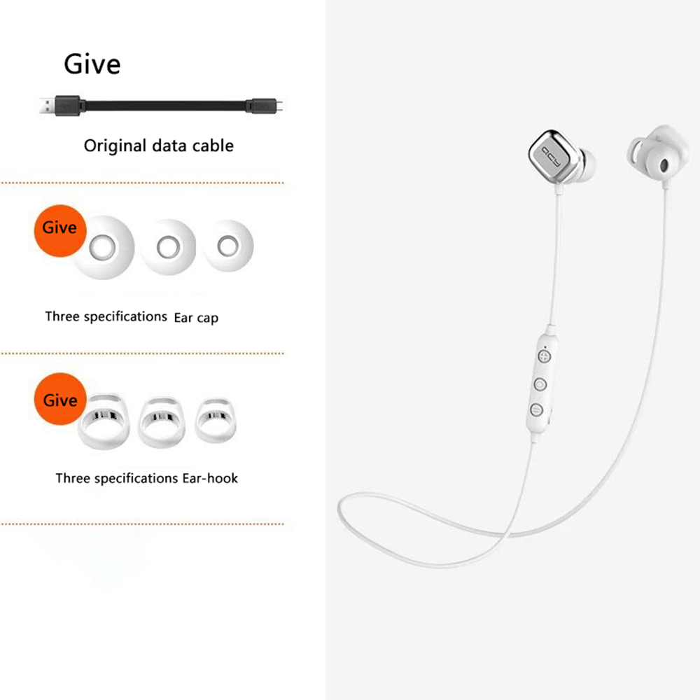 QCY M1 Pro AptX HiFi Wireless Bluetooth Magnet Earphones Sports IPX4-resistant - White