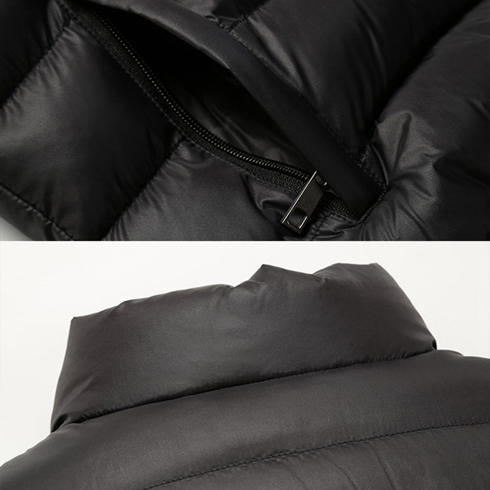 Men's Autumn and Winter Down Jacket Cotton-padded Coat (Size M) - Black
