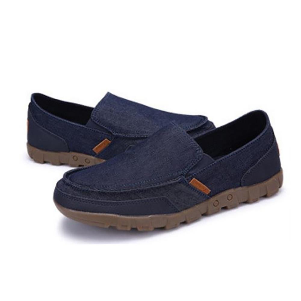 S1029 Men's Casual Canvas Shoes (Comfortable Rubber Sole Flats Size EU39) - Blue