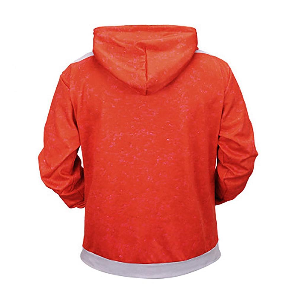 Men's Christmas Series 3D Printed Cartoon Muscle Pattern Pullover Hoodie (Hooded Sweatshirt Size M) - Red