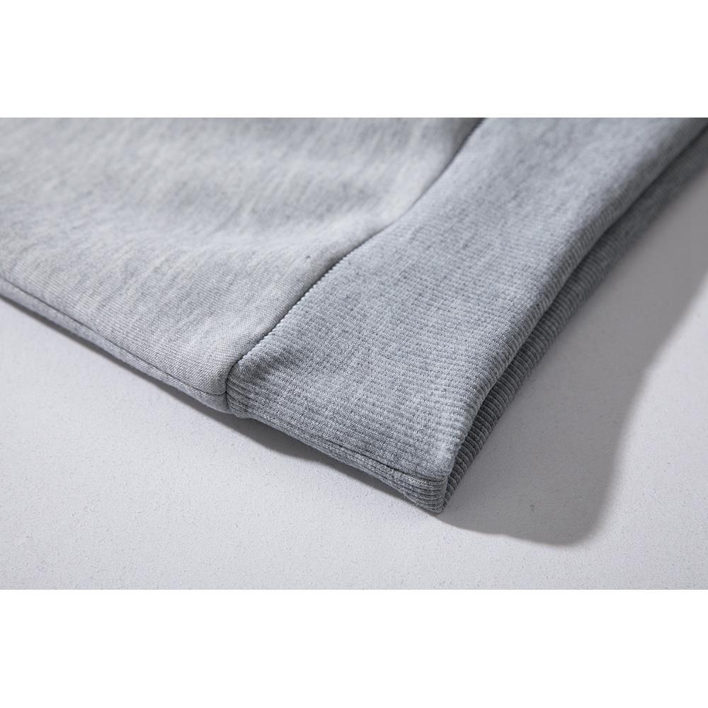 WY40 Men's Autumn Basic Casual Round Neck Sweatshirt (Color Block Cotton Pullover Shirt Size M) - Light Gray